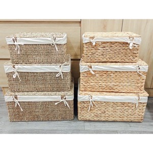 Chic Three-Piece <b>Seagrass</b> <b>Basket</b> Set for Extra Storage Stylish Design for Living Room Bedroom or <b>Laundry</b> Room - Product Image 3