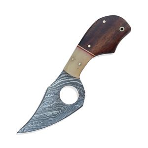 Couteau de chasse Damas fait main, prise en main confortable, support OEM personnalisé, manche en bois, faible MOQ, garantie 3 ans, lame coulissante interchangeable - Product Image 4