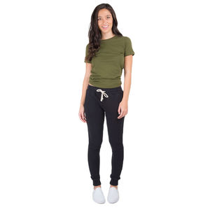 กางเกงกันเหงื่อสำหรับผู้หญิงเสื้อผ้ากันเหงื่อสีดำแบบมีเชือกผูกสำหรับเด็กผู้หญิงกางเกงกันเหงื่อออกแบบได้ตามต้องการสำหรับฤดูหนาว - Product Image 1