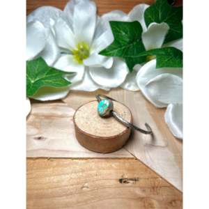 Navajo Handmade Cultural Collectible Sonoran Mountain Turquoise & Sterling <b>Silver</b> <b>Cuff</b> <b>Bracelet</b> - Product Image 3