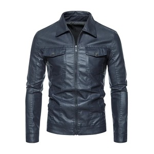 Chaqueta de cuero para motocicleta 2025 para hombre, abrigo corto informal ajustado con cuello levantado, chaqueta de PU, abrigo de cuero a prueba de viento para Otoño e Invierno para hombre - Product Image 4