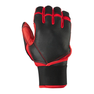 Guantes de Bateo Profesionales Ligeros con Puño Extendido, Color Negro y Naranja, Palma de Cuero Duradero, Ajuste Ajustable, Personalización para Equipos - Product Image 2