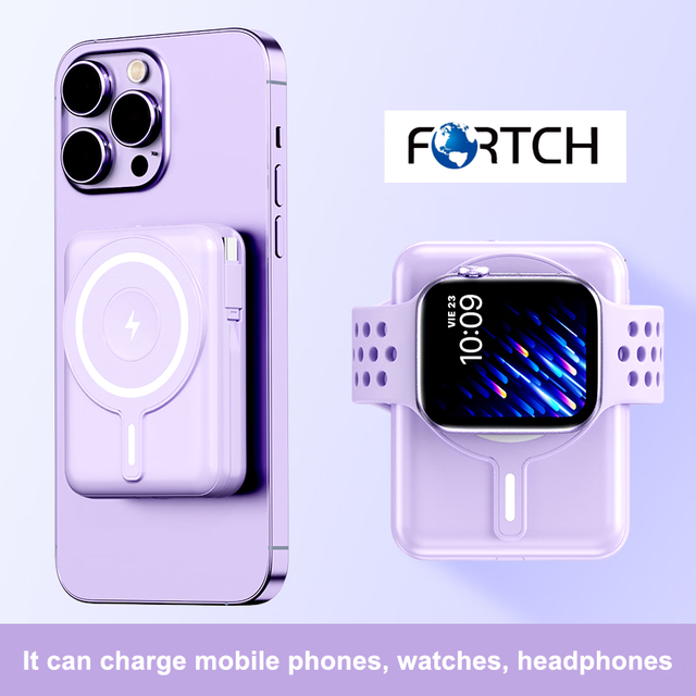 Magnetic Wireless 3 in 1 Power Bank Mini Portable Phone Watch Earphone