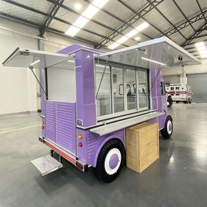 Food Truck Violet 4,8 m Style Classique Vintage Corps en Acier Inoxydable Compartiments Isolés Prêt à l'Utilisation Extérieure Prêt à l'Exportation - Product Image 1