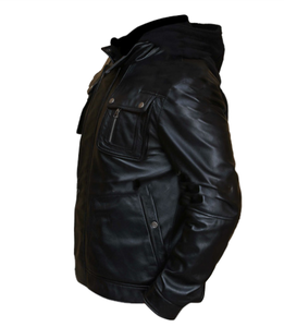 แจ็กเก็ตหนังแฟชั่นผู้ชายสำหรับฤดูหนาวที่ดีที่สุดเสื้อผ้าหนังลำลองสำหรับผู้ชายทรงสลิมฟิต - Product Image 3