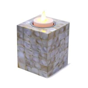 Bougeoir en nacre fait à la main en gros Accessoire décoratif pour la maison pour Ramadan pot de bougie unique en béton - Product Image 1