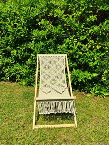 Boho macrame เก้าอี้ชายหาดทำมือ100% ไม้ดีไซน์ทันสมัยสำหรับใช้งานกลางแจ้ง - Product Image 5