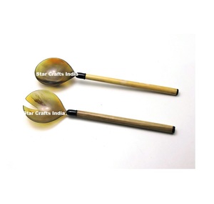 Vaisselle de table en corne naturelle élégante et royale, serveur de salade ou fourchettes cuillères pour un usage domestique et en restaurant à prix avantageux - Product Image 6