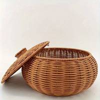 Panier à trésors élégant en rotin tressé à la main - Couleur et taille personnalisables, solution de rangement multifonctionnelle élégante en forme de dôme