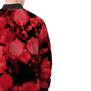 High Quality Sublimation Print 100% Cotton Bomber Jacket <b>Men</b> Streetwear Red <b>Black</b> <b>Tie</b> Dye Zipper Jackets Manufacturer - Product Image 5