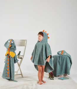 Poncho de Playa para Niños, de Algodón Orgánico de Lujo, Ecológico, con Capucha, Fabricante OEM, Personalizado - Product Image 1