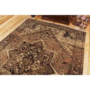 Rug, 7,1x9,2 ft Vintage Rug, <b>Brown</b> Striped Rug <b>Wool</b> - Product Image 5