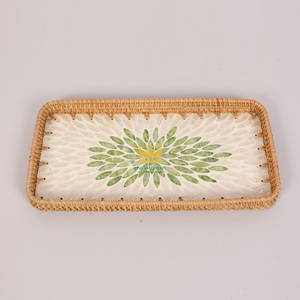 ถาดหวายหวายธรรมชาติแบบเวียดนามถาดเสิร์ฟสำหรับเครื่องครัวอุปกรณ์ตกแต่งบ้านงานฝีมือ - Product Image 5