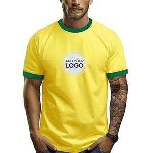 Camiseta Deportiva de Manga Corta con Cuello Redondo y Corte Ajustado para Hombre, 100% Algodón - Product Image 1