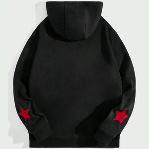 Trending Men's Letter Graphic Zip-Up Sudadera con capucha de gran tamaño Casual Manga larga Drop Shoulder 100% Cotton Fleece Hoodie para hombres - Product Image 2