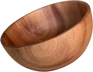 Vaisselle en bois Bol à dîner Bol à fruits rond Vintage par Crescent Crafts - Product Image 1