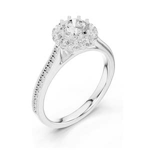 Anillo de Compromiso con Diamante de Laboratorio Redondo Brillante de 1.318 CT para Mujer, Claridad VVS-VS EF, Oro de 18K, 14K, 10K y Plata 925 - Product Image 4