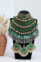 Parures de bijoux de mariage et de fiançailles afghanes traditionnelles de haute qualité, faites à la main, plaquées argent, turquoise, pour femmes, couleurs et tailles personnalisées