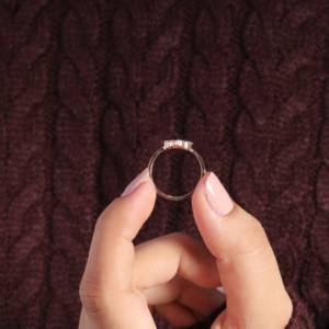 925แหวนเงินสเตอร์ลิง18K ชุบทอง18K 8x6มม. ทรงลูกแพร์ด้วยการตั้งค่า CZ สำหรับผู้หญิงทำด้วยมือส่วนประกอบเครื่องประดับชั้นดี - Product Image 5