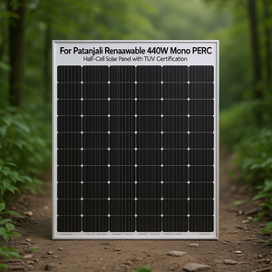 Panneau solaire monocristallin PERC demi-cellule 440W pour l'énergie renouvelable Patanjali avec certification TUV - Product Image 3