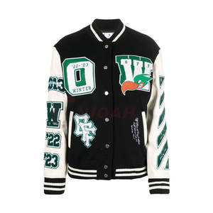 Chaquetas universitarias de invierno de lana de primera calidad personalizables para hombre al por mayor parches bordados transpirables cómodos de calle de gran tamaño - Product Image 1