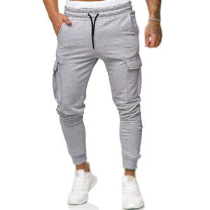 Pantalones de correr de gimnasio con logotipo personalizado para hombre con bolsillo lateral nuevo último estilo traje informal 100% algodón cintura elástica ropa de calle elegante - Product Image 4