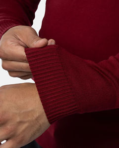 Pulls pour hommes en coton 100% sur mesure, coupe décontractée, tendance, tricotés chauds, col en V, style hip-hop, couleur unie, anti-boulochage - Product Image 5