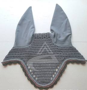 Best Quality Grey Horse Ear <b>Bonnet</b> Equestrian Product Horse Fly Veils Horse Ear Net <b>Bonnets</b> - Product Image 4