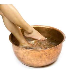 Antique Finish Copper Round Feet <b>Bath</b> Soak Tub Massage Bowl <b>Portable</b> Sustainable Copper Massage Spa Centre Pedicure herbal Bowl - Product Image 2