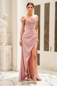 Robe de cocktail avec nœud papillon Décoration pour événements Motif antistatique Robe de soirée pleine longueur sans manches épaules dénudées - Product Image 4