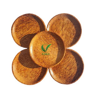 Platos de servicio de madera de coco natural hechos a mano, vajilla ecológica de Vietnam, proveedor al por mayor, plato de cena de forma personalizada - Product Image 1