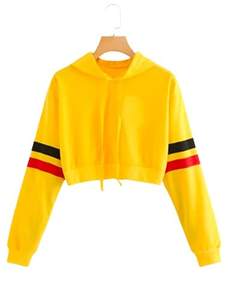 Sweat à capuche court pour femmes à la mode pull décontracté haut court sweat à capuche pour Streetwear, sport et mode quotidienne - Product Image 3