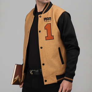 Vestes universitaires pour hommes tendance, broderie personnalisée et design imprimé, style streetwear, toile pour l'hiver, couleur unie - Product Image 4