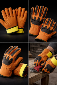 Guantes de Trabajo de Cuero Resistentes a Impactos con Protección de Nudillos de TPR para Tareas Industriales Pesadas, Duraderos para la Seguridad de las Manos - Product Image 5