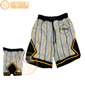 Pantalones cortos bordados de malla griega Phi de alta calidad para hombre, pantalones de algodón transpirables sublimados Alpha personalizados, hermandad de mujeres informal - Product Image 5