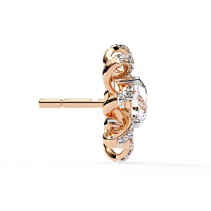 Pendientes de oro 14K de diseño de lujo personalizados Combinado certificado IGI de corte brillante redondo cultivado en laboratorio - Product Image 3