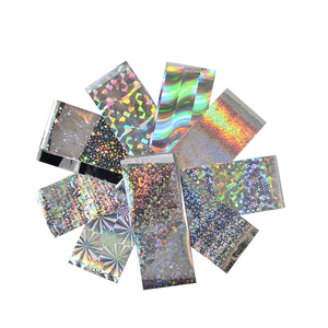 10 autocollants holographiques argentés pour nail art – Sliders étoilés fins à adhésion gel pour ongles brillants DIY - Product Image 2