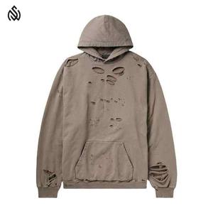 เสื้อมีฮู้ดลายทุกข์สำหรับผู้ชายสีล้วนผ้าฝ้าย100% ซัพพลายเออร์ที่ดีที่สุด - Product Image 1