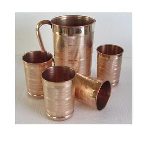 Jarra de cobre puro de calidad superior personalizada al por mayor OEM jarra de cobre potable para el hogar Hotel restaurante jarra de Cobre Indio - Product Image 5