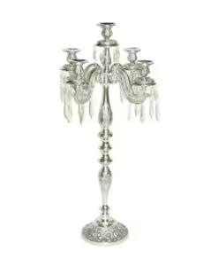 Elegante candelabro de boda de cristal de hierro de Metal de estilo Ins para candelabros decorativos de Navidad cuencos de velas otras velas - Product Image 2