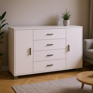 QUADRANTE 775 Buffet blanc flammé (135 cm) – Unité de rangement idéale pour la collection Sarmog QUADRANTE 775 - Product Image 3