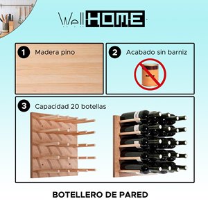 WELL HOME Porte-bouteilles mural pour 20 bouteilles - Product Image 2