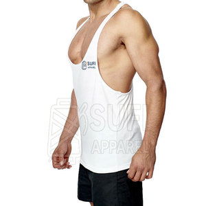 Fitness Clothing Pakistan Made Knitted Casual 100% Cotton O-Neck <b>Stringer</b> Tank Top Plus Size Summer Wear Men Breathable Quick - Product Image 2