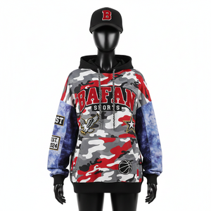 Sweat à capuche pour femme en polyester premium avec tissu polaire respirant, panneaux de manches contrastés, sublimation, sweat-shirts basiques - Product Image 1