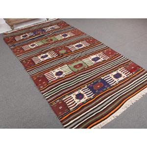 Turkish Large Rug, 4.9x9.3 ft Vintage Rug, <b>Brown</b> Persian <b>Wool</b> Rug - Product Image 1