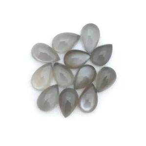 3mm 5mm piedra lunar gris Natural pera parte posterior plana cabujones calibrados piedras preciosas sueltas calidad AAA fabricación de joyas certificadas IGI - Product Image 1