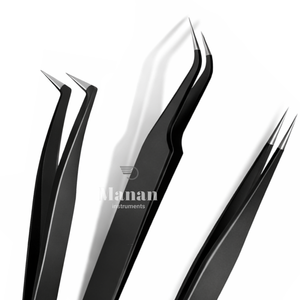 Juego Profesional de 3 Pinzas Duraderas para Extensión de Pestañas, Rectas y Curvas, Aplicador de Volumen, Kit de Acero Inoxidable - Product Image 3