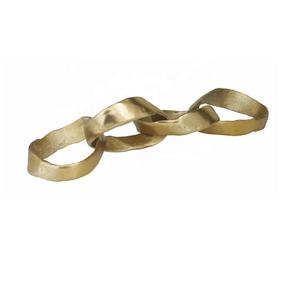 Sculpture d'art moderne en métal laiton maillon de chaîne finition laiton antique ornement décoratif pour décor de Sculptures de table de salon - Product Image 6