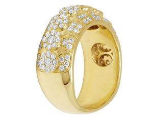 แหวนคลัสเตอร์สำหรับผู้ชายทำจากทอง10K สีเหลืองพร้อมเพชรปลูกในห้องแล็บเหมาะสำหรับฮิปฮอปแรงบันดาลใจเครื่องประดับสวมใส่ในงานปาร์ตี้ - Product Image 4