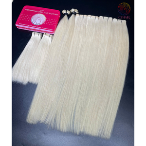 ผมต่อผมมนุษย์แท้ยาว20นิ้วสีงาช้างแบบตรงสไตล์คลื่นธรรมชาติ - Product Image 5